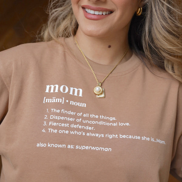 Mom Definition Cotton Set in Brown & White