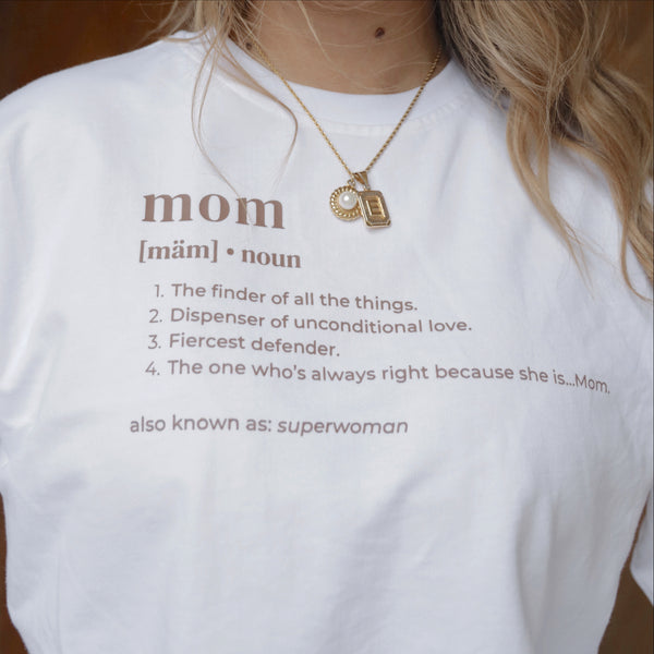 Mom Definition Cotton Set in Brown & White